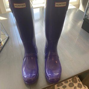Ladies Hunter Rain Boots Purple Size 10